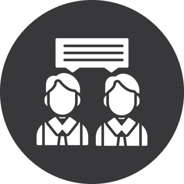 iş insanları satırı simgesi, vektör illüstrasyonu