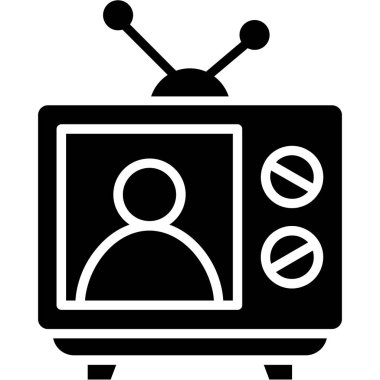 televizyon televizyon televizyon ikonu ana hatlar biçiminde
