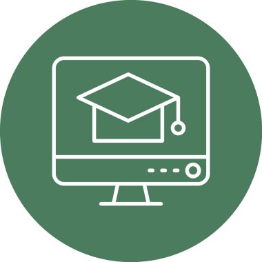 çevrimiçi eğitim ikonu vektör illüstrasyonu