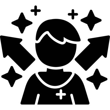 Yıldızlı bir kadının vektör çizimi