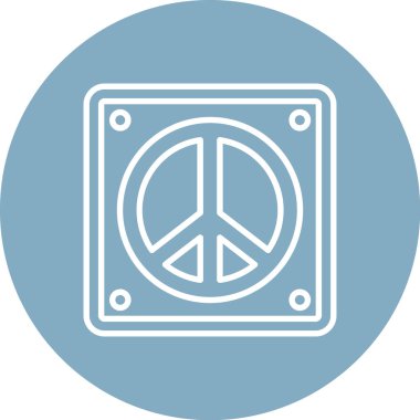 Barış sembolü simgesi, basit çizgi illüstrasyonu