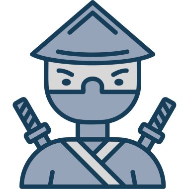 Ninja. Web simgesi basit illüstrasyon