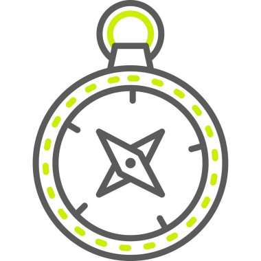 Pusula simgesi. ana hatlı pusula vektör çizimi