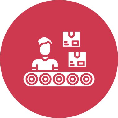 Alışveriş arabalı teslimatçının vektör simgesi.