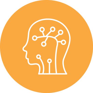 Beyin. Web simgesi basit illüstrasyon