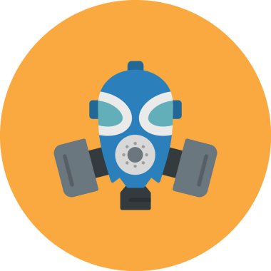 Gaz maskesi simgesi. Düz vektör çizimi. gaz maskesi simgeleri.