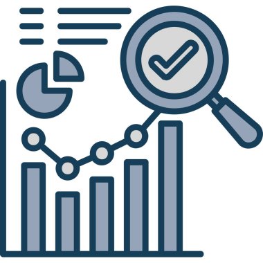 Doldurulmuş dış hat biçiminde analitik iş grafiği simgesi