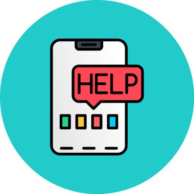 yardımcı vektör düz renk simgesi