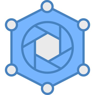 Mavi bir simgenin vektör illüstrasyonu