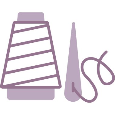 Dikiş başlığı makarası simgesi doldurulmuş dış hat biçimi