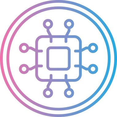 çip simgesi. İnce çizgi tasarımı. vektör illüstrasyonu.