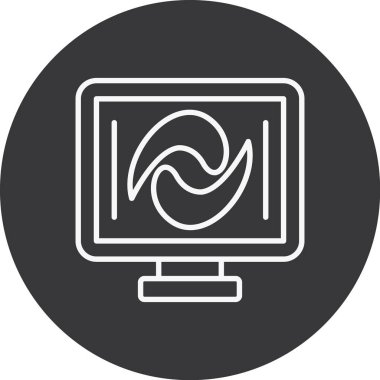 Dizüstü bilgisayar simgesi vektör çizimi