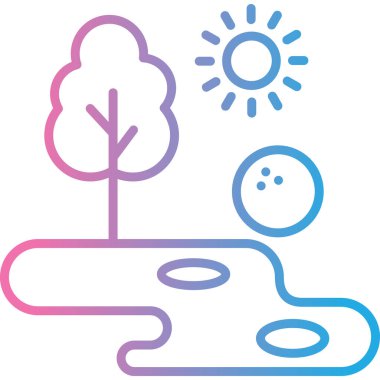 Ağaç simgesinin vektör illüstrasyonu