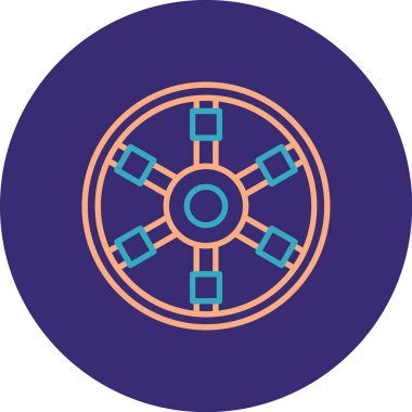 Bir dairenin mavi simgesinin vektör çizimi