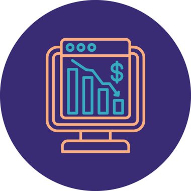 İş ve finans simgesinin vektör illüstrasyonu