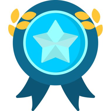 Madalya ödülü simgesi düz stil