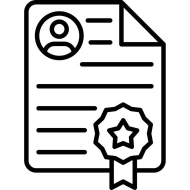 Sertifika ikonu vektör illüstrasyonu