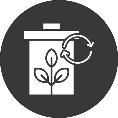 Çöp kutusu simgesi, vektör illüstrasyonu