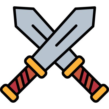 Kılıçlar. Web simgesi basit tasarım