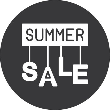 yaz indirimi web simgesi, basit vektör illüstrasyonu