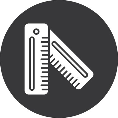 Cetvel simgesi. Beyaz arkaplanda izole edilmiş web tasarımı için vektör simgesinin basit gösterimi