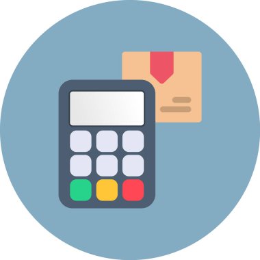 hesap makinesi vektörü düz renk simgesi