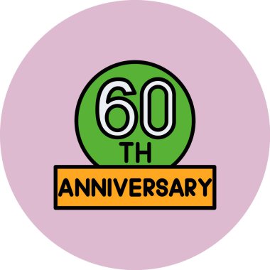 68. yıl dönümü vektör çizimi tasarımı