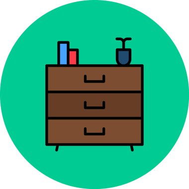 Mobilya simgesinin vektör illüstrasyonu