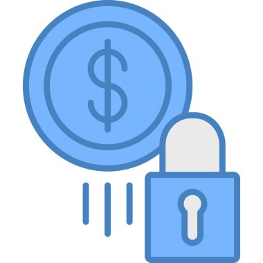 banka kilidi simgesi vektör illüstrasyonu