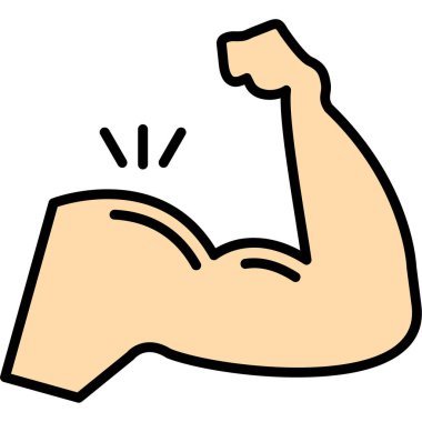 Güçlü kol kası ikonu. beyaz arkaplanda izole edilmiş web tasarımı için kas kas vektör simgesi karikatürü