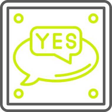 evet moda tarzında izole edilmiş arkaplan simgesi