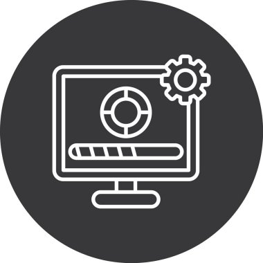 Bilgisayar. Web simgesi basit illüstrasyon