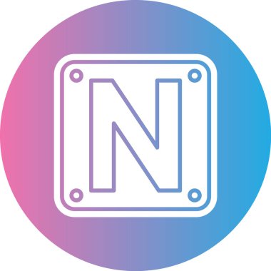 N harfi logo tasarım şablonu elementleri