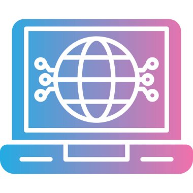 Dizüstü bilgisayar simgesi vektör çizimi