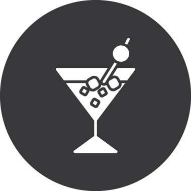 Kokteyl ikonu vektör illüstrasyonu