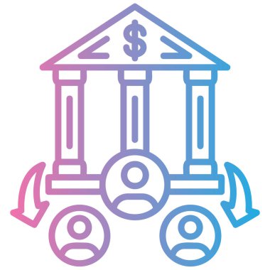 Banka vektör simgesi modern basit illüstrasyon