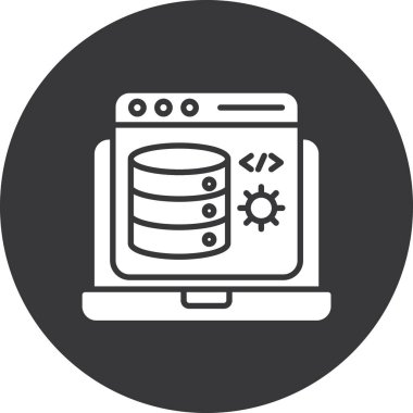 Sunucu. Web simgesi basit illüstrasyon