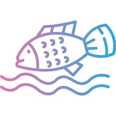 Balık. Web simgesi basit illüstrasyon