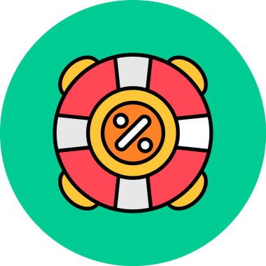 Can simidi simgesi. Web için yaşam şamandırası vektör simgesinin özet çizimi