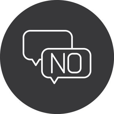 - Hayır. Kabarcık simgesi. Basit bir çizim. vektör