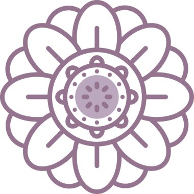 çiçek süsleme simgesi ana hat biçiminde