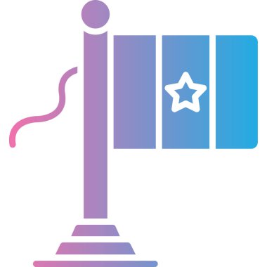 Bayrağı olan mavi bir kupanın vektör illüstrasyonuName