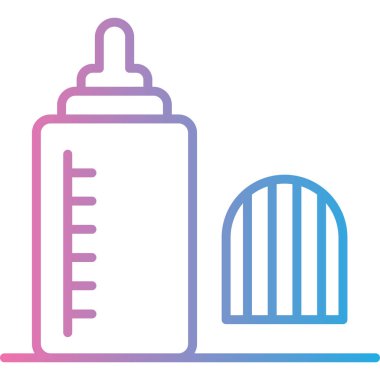 Bebek sütü şişesi renk çizgisi vektörü. Bebek sütü işareti. beyaz üzerine izole