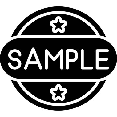 Üzerinde yazı olan bir yıldızın vektör simgesi: örnek