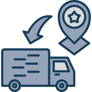 dağıtım konumu haritası simgesi - taslak biçimi