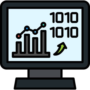veri analiz grafiği simgesi doldurulmuş ana hatlar biçiminde