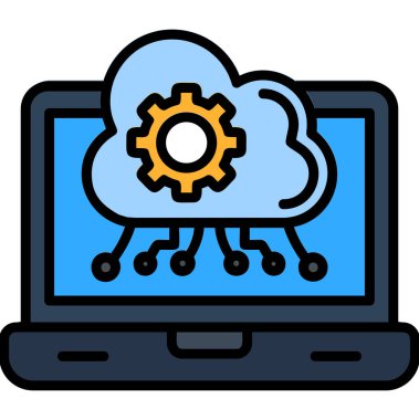 bulut hesaplama simgesi, vektör illüstrasyonu