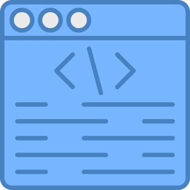 Düz biçimdeki kodlama programlama simgesi