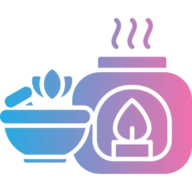 Bir mum simgesinin vektör illüstrasyonu