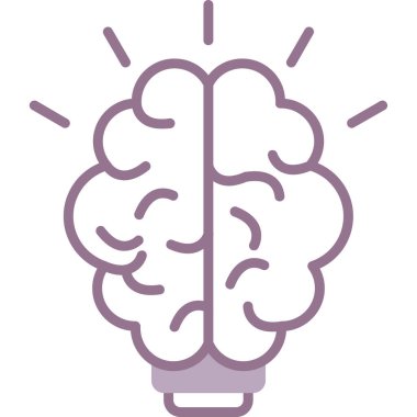 Beyin. Web simgesi basit illüstrasyon